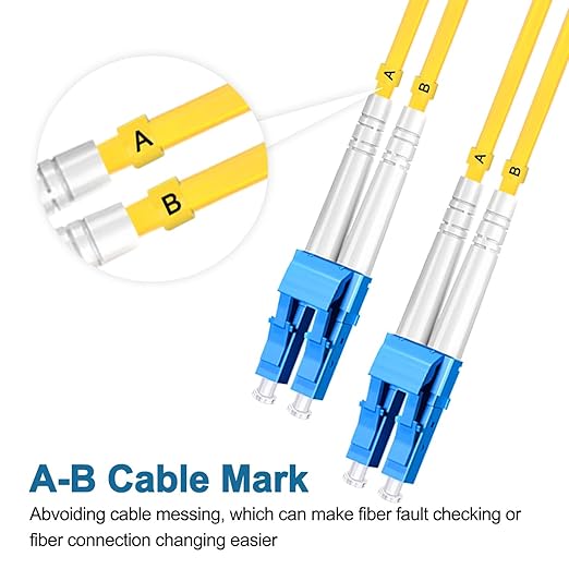 0.3 Meter (1 foot) Fiber Optic Patch Cord LC UPC to LC UPC