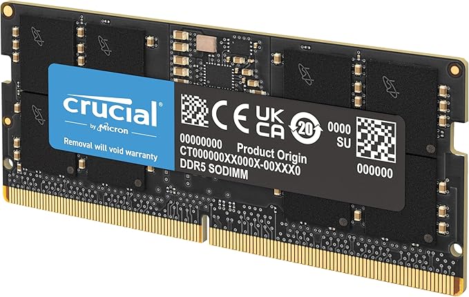 Crucial 32GB DDR5 RAM, 5600MHz (or 5200MHz or 4800MHz) Laptop Memory