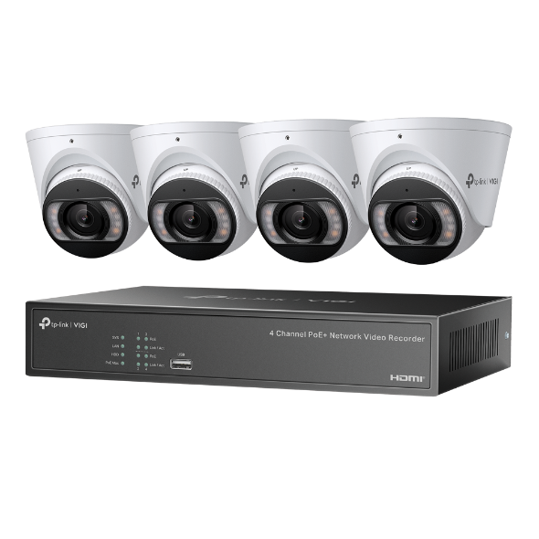 TP-Link VIGI 4MP Full-Color Turret IPC & 4 Channel PoE+ NVR KIT