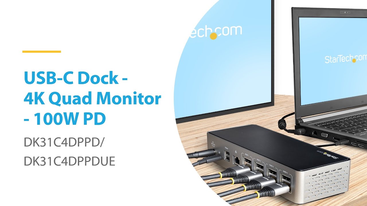 Startech.com Quad monitor USB C docking station - 4x DP and/or 4 HDMI