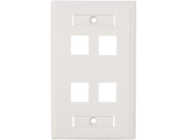 C2G 4-Port Keystone Single Gang Wall Plate (White)