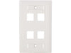C2G 4-Port Keystone Single Gang Wall Plate (White)