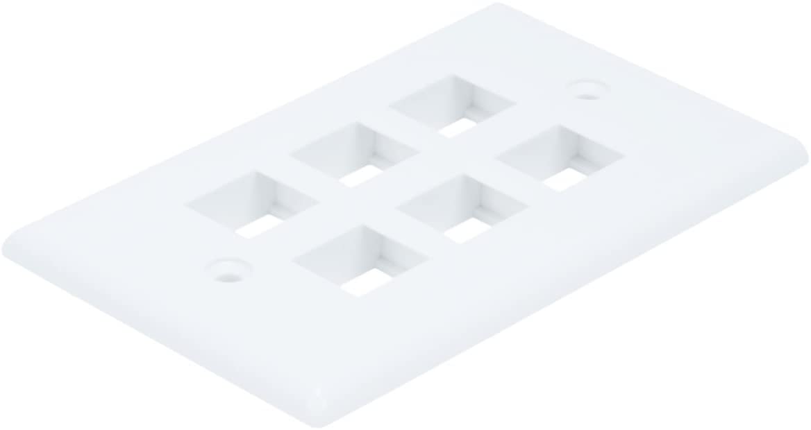Keystone Face Plate - Six Hole (White)