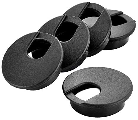 Desk Grommet Plastic Desk Cord Cable Hole Cover - 2 Inch - Black