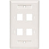 Keystone Face Plate - Quad Hole (White)