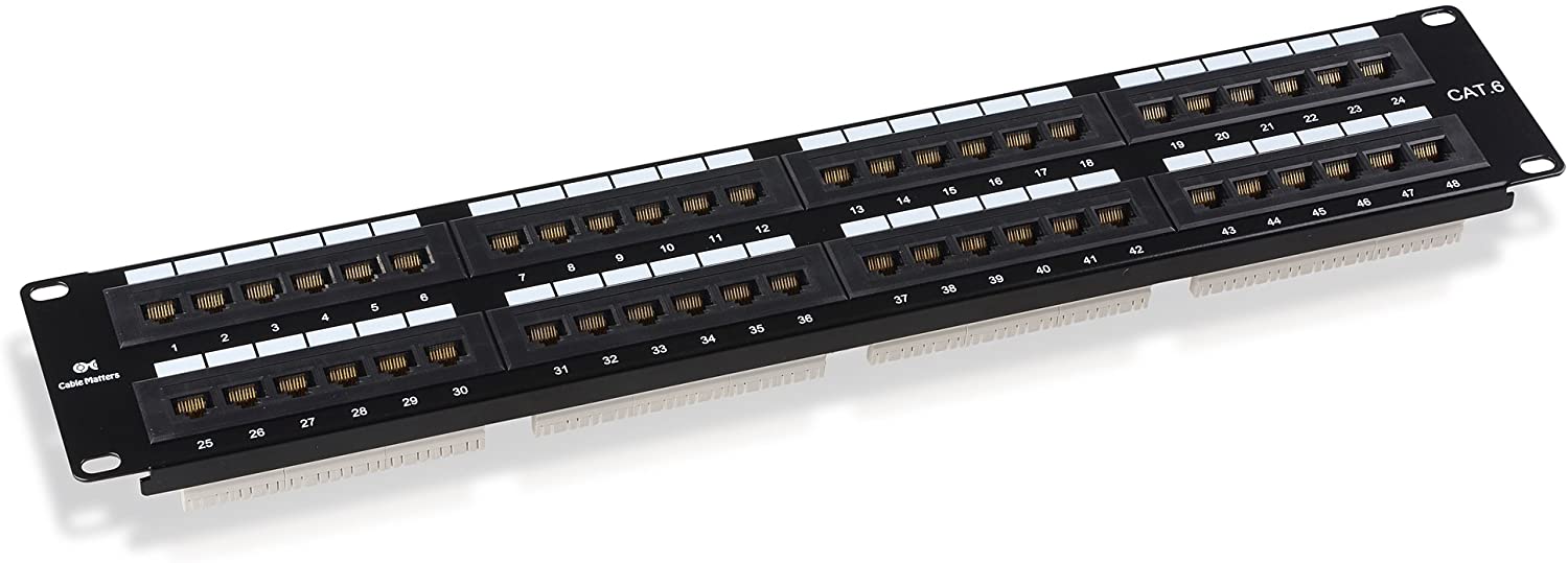 Cable Matters® Rackmount or Wallmount 48-Port Cat6 RJ45 Patch Panel