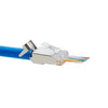 Cat6/6A RJ45 Pass Through Modular Plugs, Shielded (STP) External Ground Connector Gold Plated 3 Prong - 5 Pack