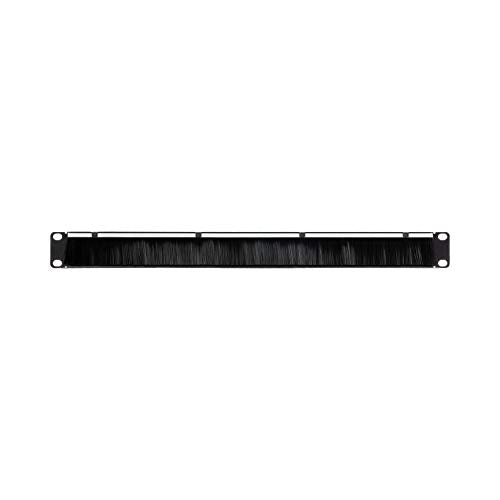 Navepoint 1U Rack Mount Cable Management Panel with Tidy Brush Slot