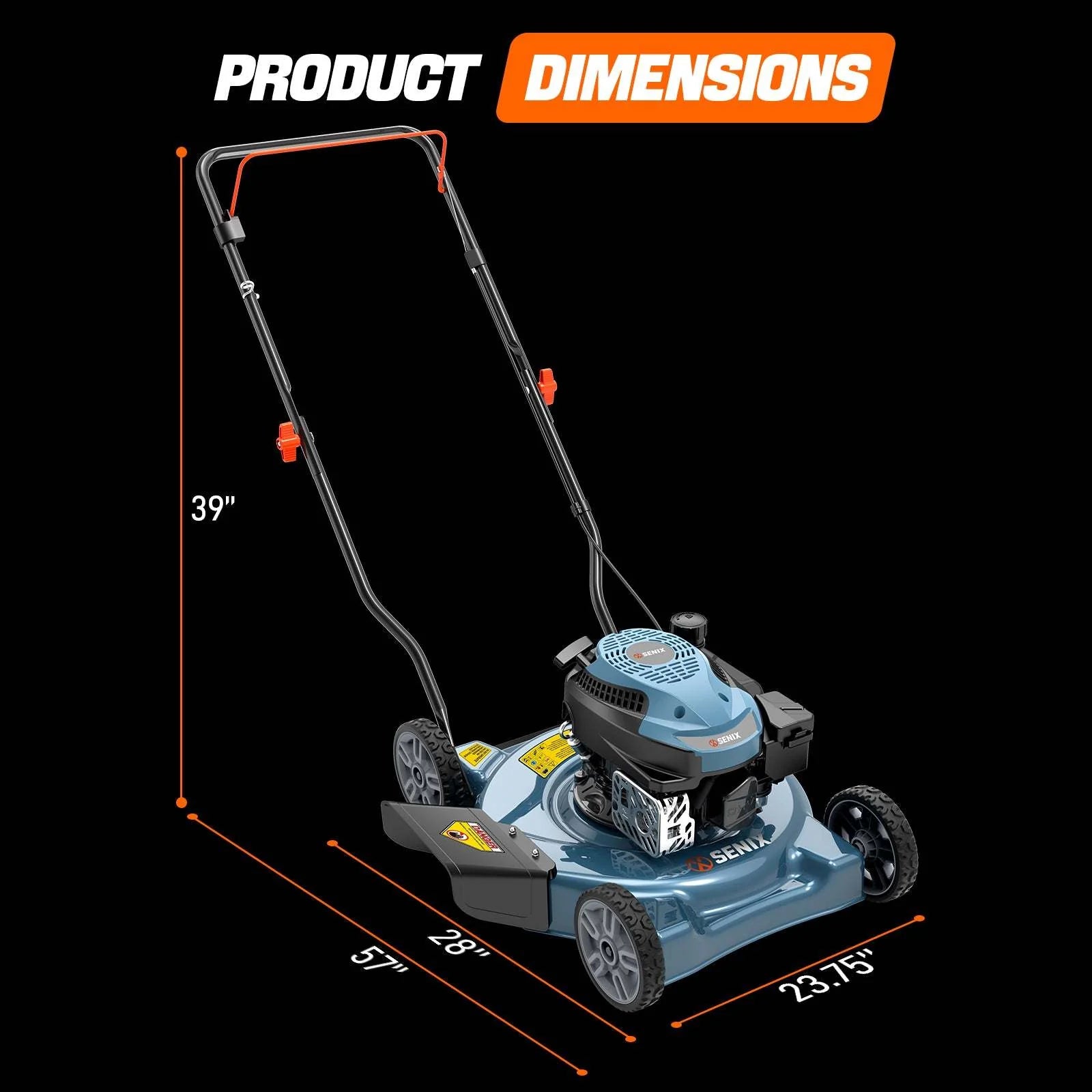 SENIX 20" Gas Lawn Mower, 144 cc Gas Powered Lawnmower - LSPG-L4