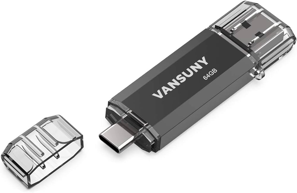 Vansuny 64GB USB C Flash Drive - 2 in 1  USB 3.0 and USB C