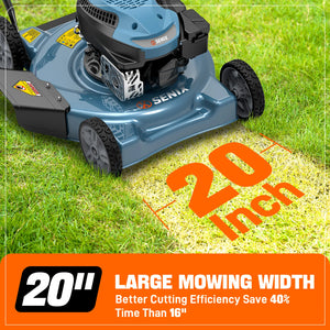 SENIX 20" Gas Lawn Mower, 144 cc Gas Powered Lawnmower - LSPG-L4