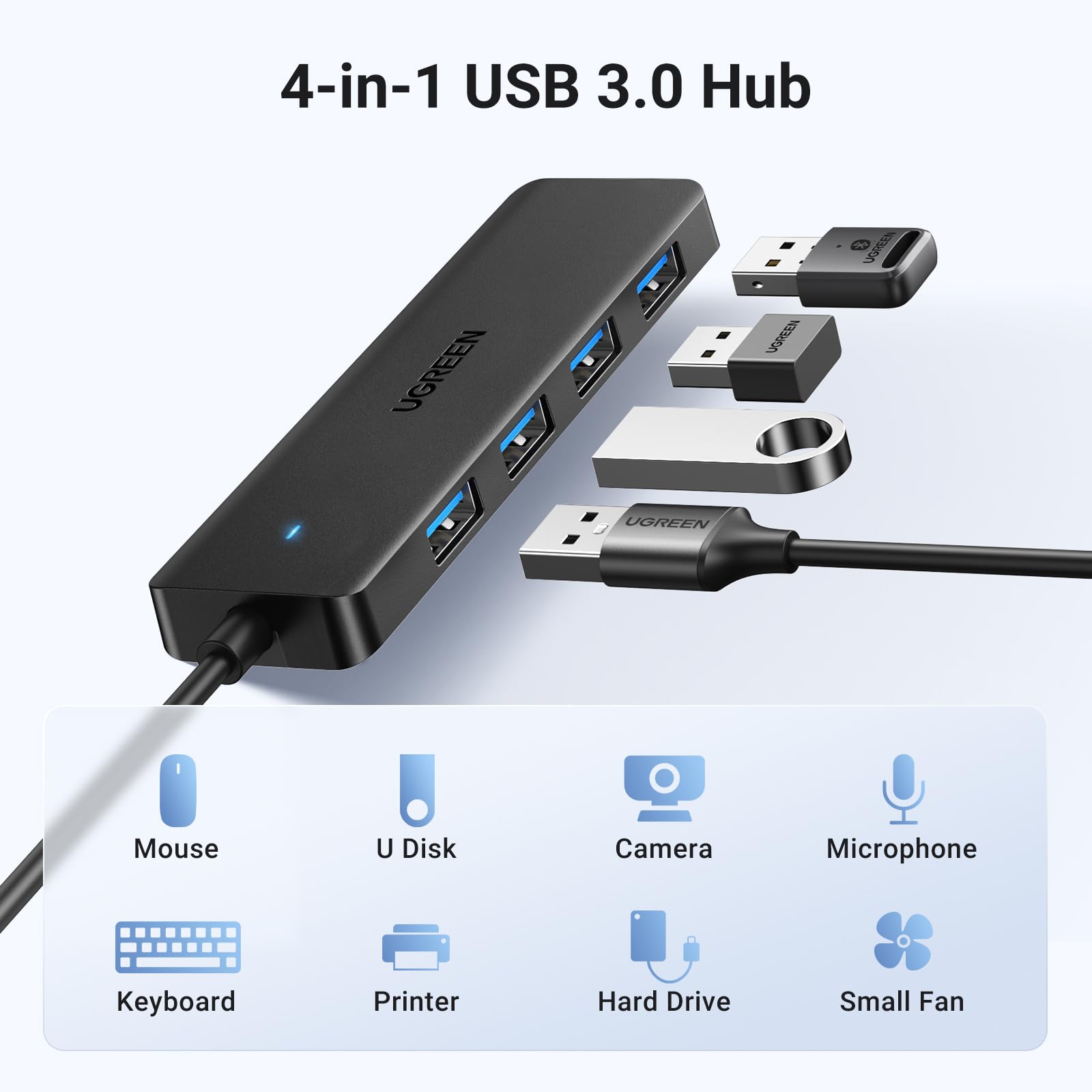 UGREEN USB 3.0 Hub - 4 Ports USB A Splitter