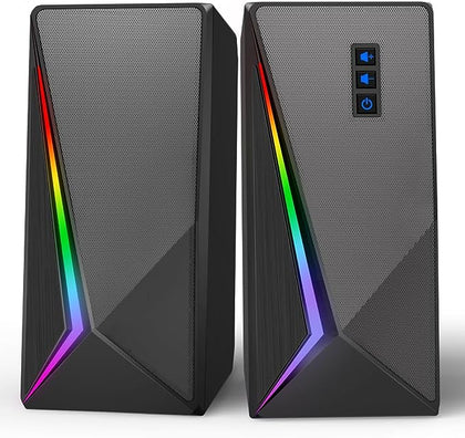 Desktop Speakers with 6 Colorful RGB Lights