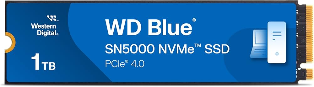 Western Digital 1TB WD Blue SN5000 NVMe Internal Solid State Drive SSD