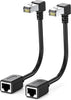 CAT 6 Ethernet Extender Right Angle - RJ45 Network Patch Cord Male to Female Adapter Downward Angle
