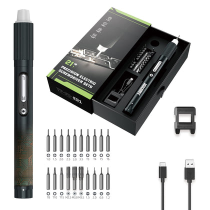 JAKEMY Cordless Screwdriver - 3 Gears Torque Adjustable Precison Screwdriver Set