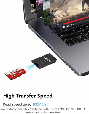 Lexar 128GB Micro SD Card - microSDXC UHS-I Flash Memory Card with Adapter