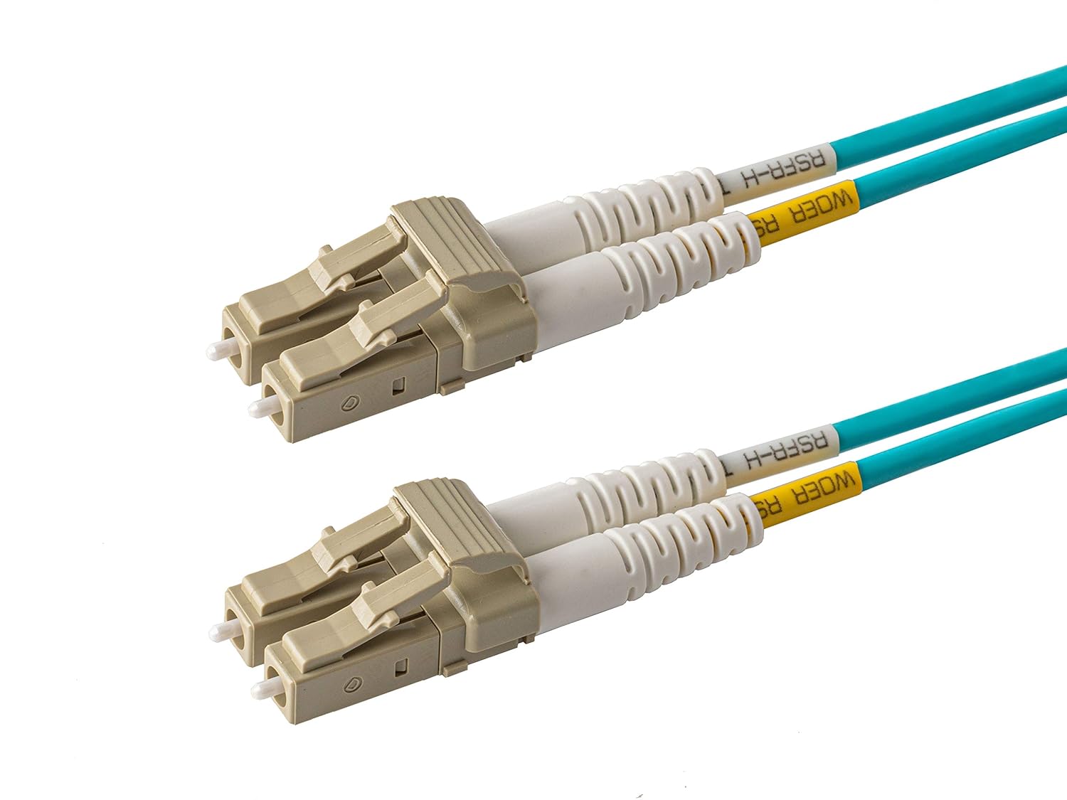 Multimode 10G OM3 50/125 Fiber Patch Cable, Duplex LC to LC, Slim Zipcord Fire Retardant Plenum OFNP Cable Jacket - 5 feet