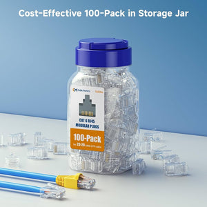 Cable Matters 100 Pack Cat6 RJ45 Modular Plugs