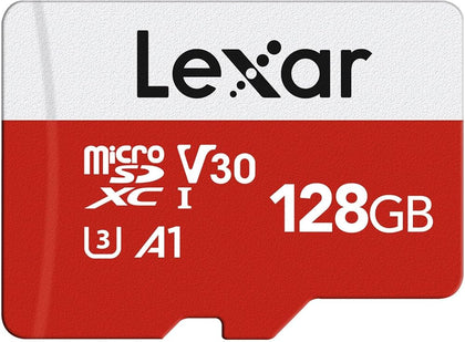 Lexar 128GB Micro SD Card - microSDXC UHS-I Flash Memory Card with Adapter