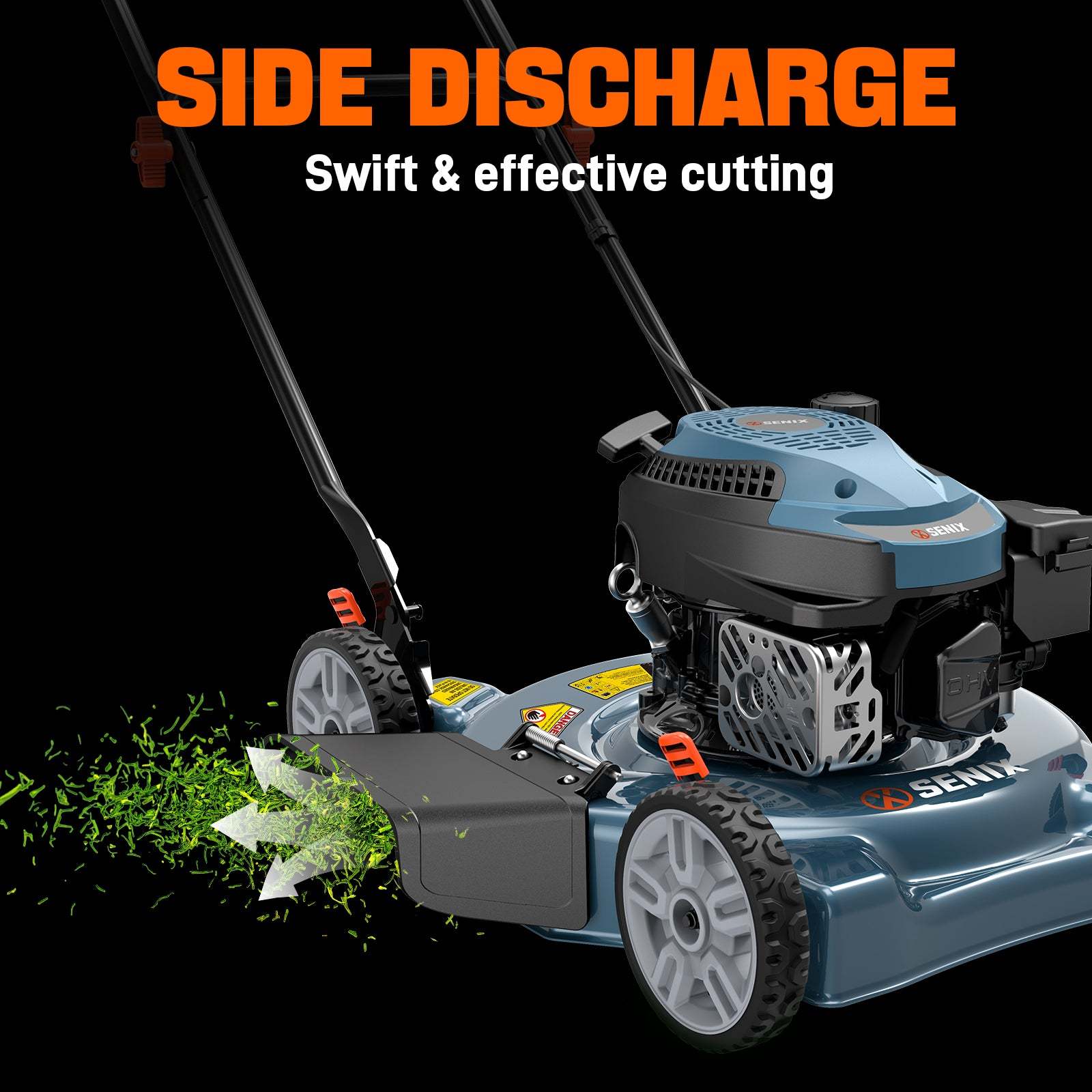 SENIX 20" 144cc 4-Cycle Gas Push Lawn Mower with Side Discharge -  LSPG-L5