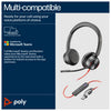 Poly Blackwire 8225 Stereo Microsoft Teams Certified USB-C Headset +USB-C/A Adapter