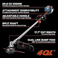 SENIX 4QL 26.5 cc Gas Weed Wacker - 4-Cycle 18" Gas String Trimmer - GTS4QL-L