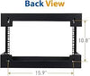 6U Wall Mount Rack Open Frame 19 Inch Server Equipment Network Cabinet 18 inches Depth - Black