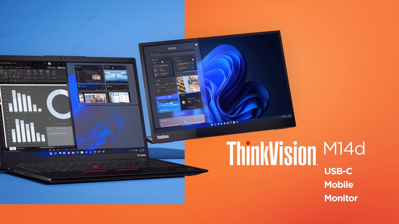 Lenovo ThinkVision M14d - USB-C Mobile/Portable Monitor
