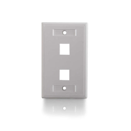 C2G 03411 Two Port Keystone Single Gang Wall Plate (White)