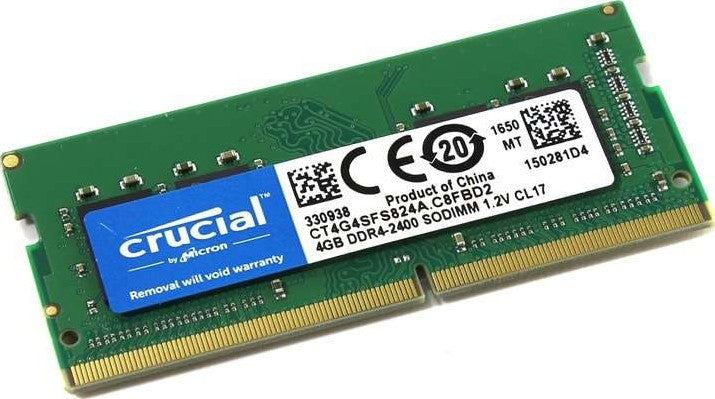 Crucial 4GB Single DDR4 2400 MT/S (PC4-19200) SR x8 Unbuffered SODIMM 260-Pin Memory