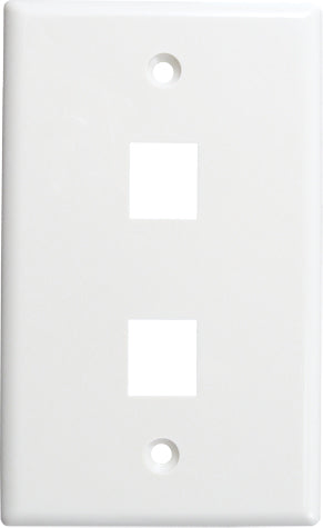 Vertical Cable 2-Port Wall Plate - White