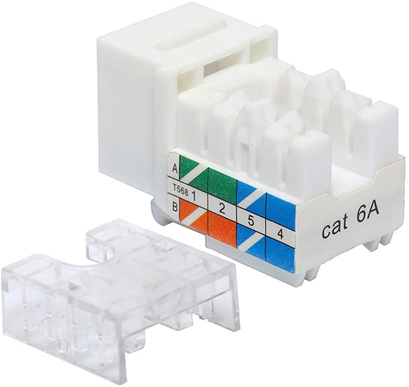 CAT6 RJ45 Keystone Jack and Punch-Down Stand (White) box of 50