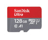 SanDisk 128GB Ultra microSDXC UHS-I Memory Card with Adapter - 120MB/s, C10, U1, Full HD, A1, Micro SD Card