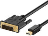 Rankie Mini DisplayPort (Mini DP) to DVI Cable 6FT BLK