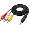 GTMax Premium Gold Plated 3.5mm Plug to 3 RCA Camcorder 6 ft A/V Cable