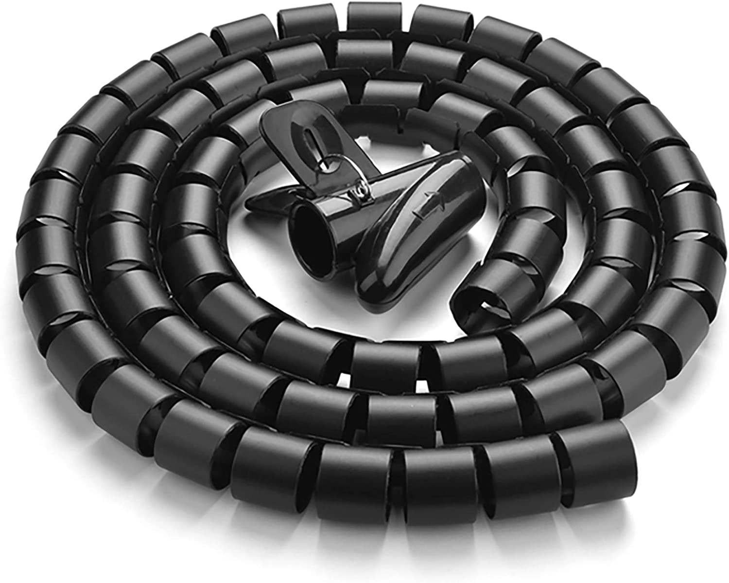 Reliancer 10FT Cable Management Sleeve EZ Cord Bundler 1" Black
