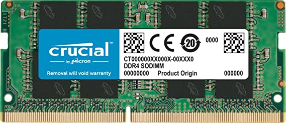 Crucial 16GB Single DDR4 3200 MT/S (PC4-25600) CL22 DR X8 Unbuffered SODIMM 260-Pin Memory